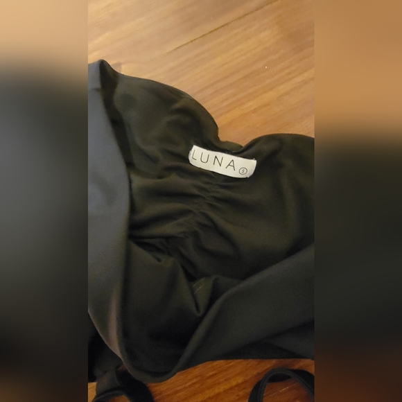 Luna Polewear (Lunalae)Black Ruched Pole Shorts / Swimwear With Gartet - Picture 4 of 4